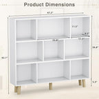 YESHOMY 9 White Cube Bookcase, Open Frame 3-Tier Book Shelf, Bookshelf Storage Organizer with Feet & Anti-Tilt Device for Organization, Room Decor