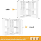 Homieasy Closet System Organizer with Drawers, Pants Rack, Cube Storage and Hanging Area – Wardrobe Organizer with Hanging Rods, Shoe Storage & Anti-Tip Kit – Expandable and Easy to Install, White