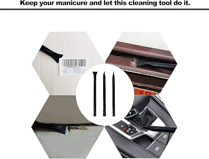 Plastic Scraper Multi-Purpose Scraper Non-Scratch Cleaning Tool Easy to Clean Small and Narrow Spaces and Gaps, Perfect to Remove Stickers, Labels, Oil Stains, Food, Dirt, Etc 3-Pcs