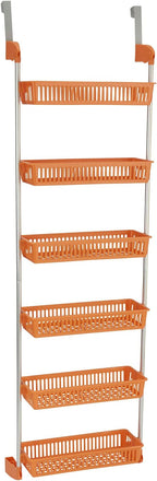Household Essentials 6-Tier Basket Over-The-Door Organizer, Orange