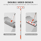 SetSail 4-in-1 Tile Tub Floor Scrubber with 52-inch Adjustable Long Handle Shower Cleaner Brush Comes with Window Scrubber and 3 Replacement Brush Heads for Cleaning Bathroom Kitchen Tub Tile,Orange