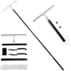 59.5" Long Handle Window Squeegee with Extension Pole, 12.4" Wide Metal Shower Squeegee for Glass Doors, Floor Squeegee for Home Window Cleaning, Tile Wall, Car