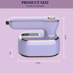 Portable Steam Iron，970W Dry Wet Dual Ironing Steam Hanging Ironing Machine，20S Rapid Preheating Large Water Tank Iron with Ergonomic Handle, Suitable for Home, Travel, Dormitory & Office (Purple)