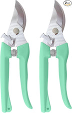Pruning Shears for Gardening, 2 Pack Garden Scissors for Cutting Fresh Flowers, Floral Clippers for Plants, Fruits (Green)