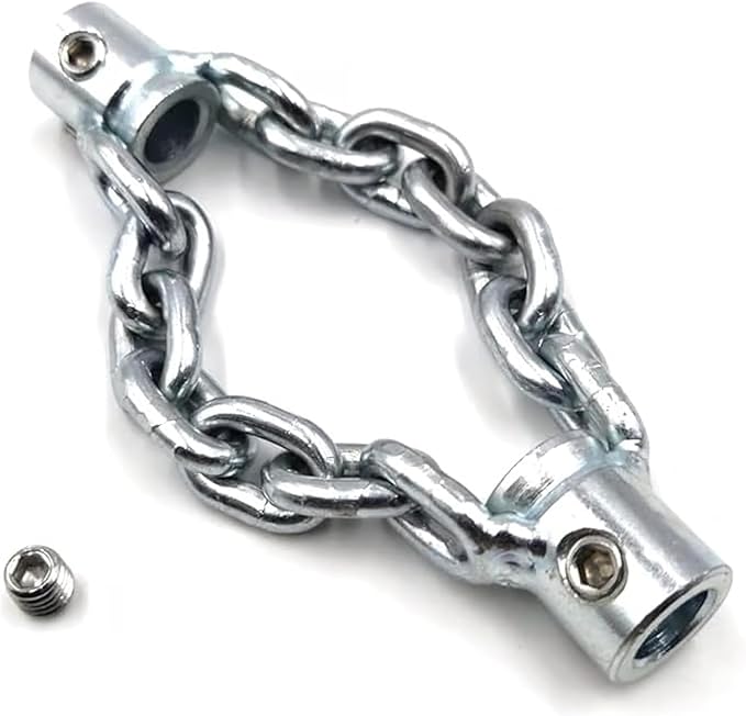 Flex-Shaft Sewer Descaling Chain - Drain Clog Remover Tool for 16mm Pipes, Drill-Powered PVC Pipe Maintenance, Spring Drain Opener for Sinks, Toilets, Boilers