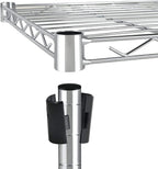 YSSOA 5-Tier Heavy Duty Storage Shelves, 1750 Lbs Loading Capacity, 35.43" W x 17.72" D x 70.87" H Adjustable Shelving Unit with Wheels, Chrome