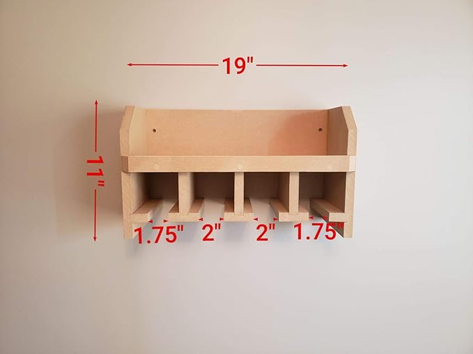 "Generic" Cordless Tool Shelf Holds 4 Drills, Impact Drivers and Others, with Charger/Battery Shelf