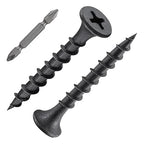 (204 pcs)#6X1-1/2 Black Fastener Drywall Screws-Phillips with coarse Threaded tip, Black, Suitable for Drywall Slate, Wood, etc.(1 pounds)