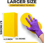 Multi-Purpose Sponges for Cleaning - Yellow 4 Pack, Large Sponges for Car Washing, Tile & Grout, All Purpose Cleaning
