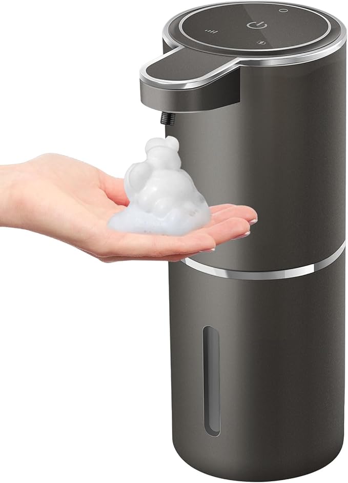 Automatic Foaming Soap Dispenser,4-Level Adjustable Foam, Wall Mount, USB Rechargeable,12.8oz/ 380ml,Touchless Hand & Dish Soap Dispenser for Bathroom, Kitchen,Hotel, Restaurant