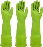 Rubber dishwashing gloves 3 or 6 Pairs for kitchen,Cleaning washing dish gloves long for household reuseable durable.
