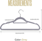 Utopia Home Premium Velvet Hangers 50 Pack - Non-Slip Clothes Hangers with Tie Bar - Grey Hangers - Standard Hangers with 360 Degree Rotatable Hook - Heavy Duty Coat Hangers