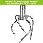 Dolibest Manual Twist Tiller, All-Steel Garden Claw Cultivator with 4 Curved Claws and Soft Rubber Handle, Hand Tiller Garden Claw for Gardening Bed and Plant Box (39'')