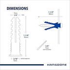 Ribbed Wall Anchors #10-#12 1-1/4-Inch with Screws 100-Pack, Blue, Plastic Anchor for Drywall/Concrete, Pan Head Phillips Screw Included