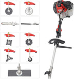 52cc Gas Powered Weed Trimmer 5 in 1 Gas Weed Wacker Handheld Hedge Trimmer 2-Stroke Air-Cooled Gasoline Engine Grass Edger Brush Cutter Pole Saw for Grass and Bush
