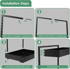 REALINN Expandable Under Sink Organizers and Storage, 2 Tier Under Cabinet Organizer, Heights Adjustable Pull Out Rack for Kitchen Bathroom Laundry, Black, 1 Pack