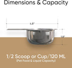 Color Up ½ Cup Pet Food Scoop – Stainless Steel Dog Food Scoop Cup (8 Tbsp) – Rust-Resistant, Heavy-Duty Measuring Scoop for Dogs, Cats, Birds & Rabbits – Perfect for Dry Food & Treats