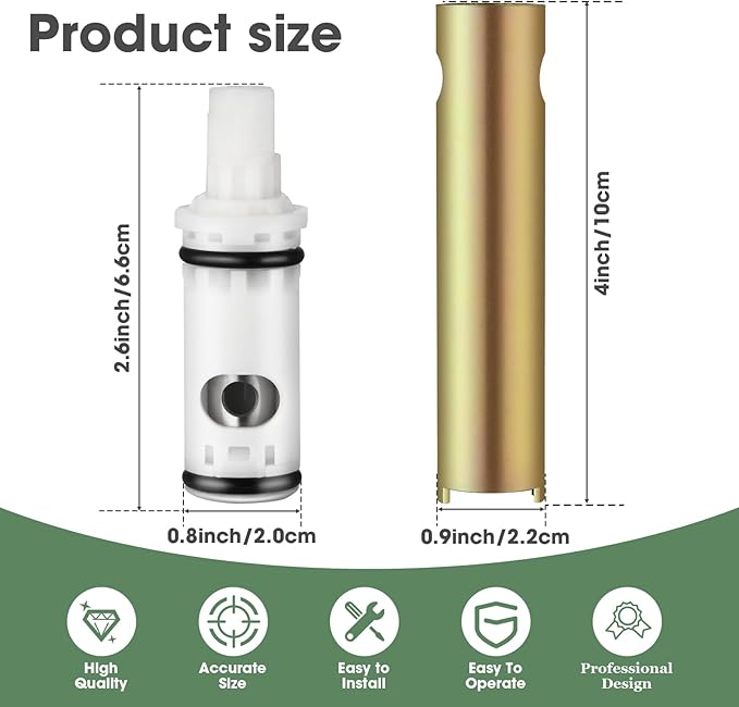 1224 Replacement Cartridge Kit for Two Handle Faucets,Faucet Cartridge Replacement Bathtub Valve Repair with Retainer Removal Tool