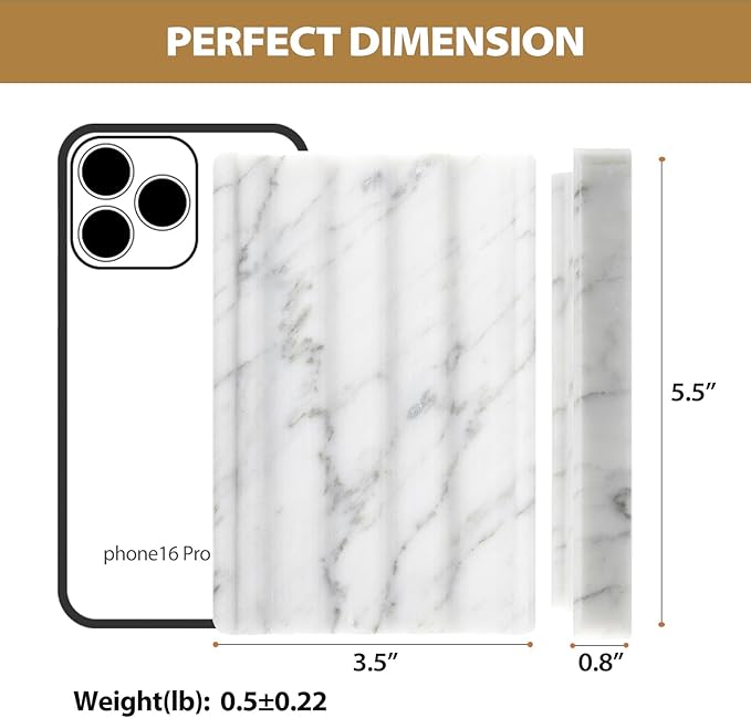 2PCS Koville Italian Natural Marble Soap Dish for Shower, Stone Soap Tray for Bathroom, Bar Soap Holder for Sink, Stripe Grooves Saver Keep Bars Dry Easy Clean (Bianco Carrara)