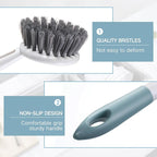 Patelai 12 Pack Kitchen Scrub Dish Brush with Long Handle Dish Scrubber with Stiff Bristles Scrub Brushes for Kitchen Dishes Washing Tools, Pots, Pans and Sink Cleaning (Celadon)