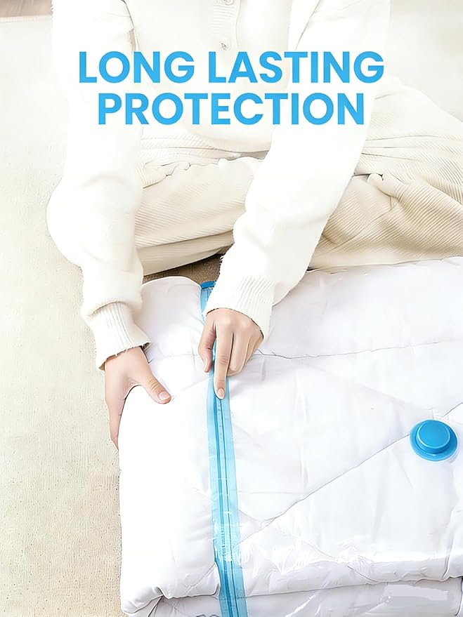 Vacuum Storage Bags with Electric Pump and Hand Pump,8 Pack Vacuum Seal Bags for Clothing,Space Saver Bags for Travel and Home(Large 60 * 80)
