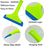 Super Flexible Silicone Squeegee, Auto Water Blade, Water Wiper, Shower Squeegee, 5.9'' Blade and 7.5'' Long Handle, for Car Windshield, Window, Mirror, Glass Door, Green+Lake Blue