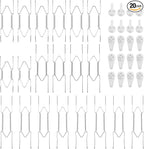 Bilillo 20 Pieces Stainless Steel Spring Plate Hangers for The Wall, 4/6/8/10 Inch Invisible Wire Holders with 20 Pcs Wall Hooks, Fit 4-11 Inch Decorative Plates, Platters & Dishes (Silver)