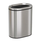 9L/2.4GAL Silver Bathroom Trash Can, Chrome Open Double Bin, Narrow Garbage Can for Bedroom, Hotel, Office, RV (Silver)