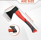 Camping Axe - 14" Wood Axe for Splitting Firewood, Non-Slip Handle, Ideal for Camping and Woodworking