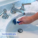 Unger Multi-Purpose Counter and Fixture Scrub Brush, Non-Slip Small Household Cleaning Supplies, Removes Dirt and Grime from Bathroom Sinks, Kitchen Countertops, and Faucets