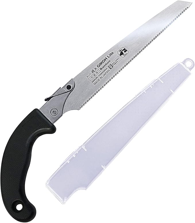 KAKURI Japanese Hand Saw [Bamboo Cutting] 8-1/4" Japanese Pull Saw with Blade Cover, Made in JAPAN