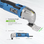Oscillating Tool, 1.5A Oscillating Multi Tool with with 3° Oscillation Angle, 12 Piece Accessories Scraping, Grinding, Sanding, Cutting