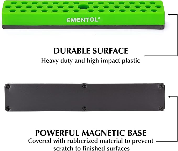 EMENTOL 2PCS 1/4" Magnetic Bits Holder Set - Orange and Green, 86PCS Hole, Bit Organizer with Strong Magnetic, Magnetic Bits Organizer, 2 Pieces