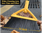 Heavy Duty Broom Outdoor and Indoor, 3 Pack Upgraded Commercial Angle Brooms, Perfect Yellow Broom of House, Kitchen, Garage, Courtyard