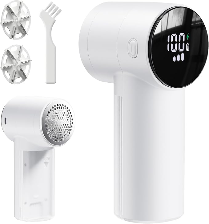 Electric Lint Remover and Fabric Shaver, Rechargeable Clothes Shaver for Sweater Furniture Couch, 3-Speed Pill Remover Defuzzer to Remove Fuzz Pilling from Blanket Jacket