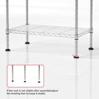 4 Tier Shelving Unit, 176 LBS Per Shelf Height Adjustable Narrow Storage Shelves, Heavy Duty Metal Garage Metal Shelves for Kitchen, Restaurant, Pantry, Laundry, Chrome