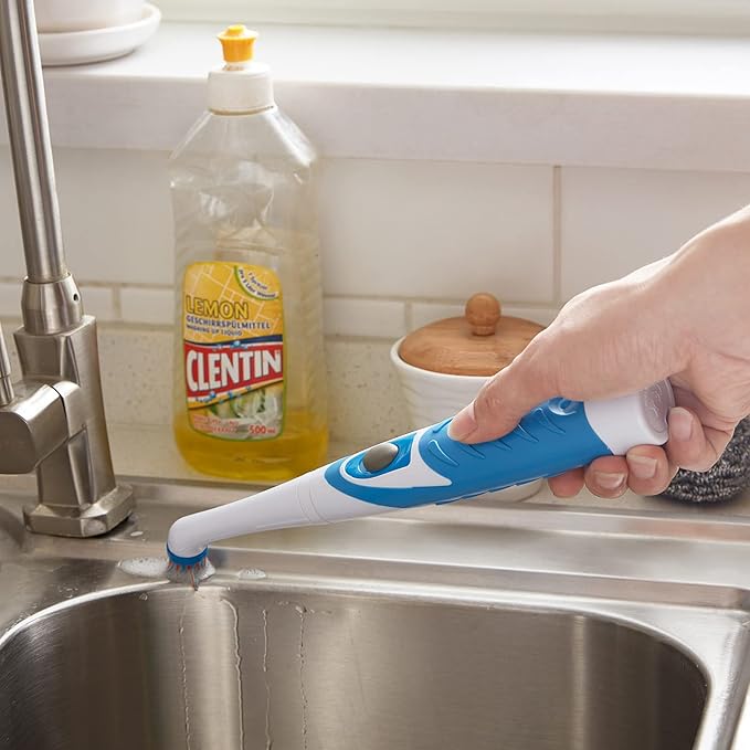 Electric Brush with 4-in-1 Multiple Brush Heads, Cordless Motorized Cleaning Brush for Bathroom, Toilet, Kitchen, Tile, Crevice