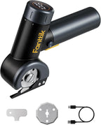 Fanttik C8 Nano Easyswap Cordless Electric Scissors with LED Display, Type-C Rechargeable Cardboard Cutter with 2 Blades, EasySwap Blade Change, LED Light, for Thin Cardboard Box Carpet Leather, Black