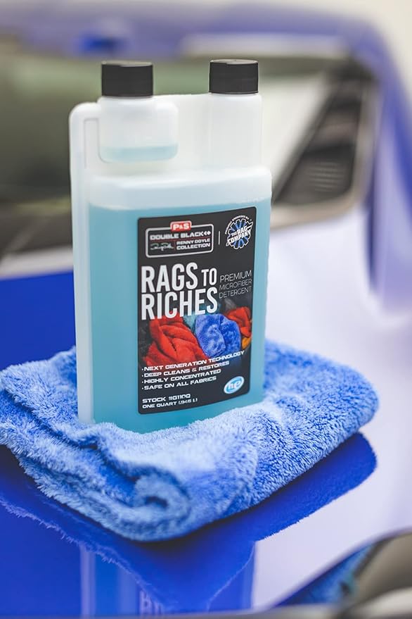 P & S PROFESSIONAL DETAIL PRODUCTS - Rags to Riches - Premium Microfiber Detergent, Deep Cleans and Restores, Safe on All Fabrics, Highly Concentrated, Next Generation Cleaning Technology (1 Gallon)
