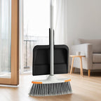 Superio Clip-On Dustpan with Rubber Lip - 10-inch Wide Durable Plastic Dust Pan with Comfort Grip Handle, (Clip-on Dustpan with Rubber Lip, Black) (Black)
