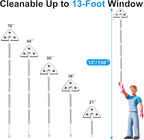 CTIME 78'' 3 in1 Professional Window Squeegee & Wall Mop : Window Cleaning Kit with 360° Rotating Triangular Head & Universal Cloth Slots (Includes 3 Reusable Pads)