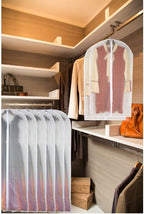 Dress Bags for Hanging Clothes 24'' x 54'' Long Dress Hanging Garment Bag White Breathable Garment Bags for Hanging Clothes Full Zipper Dust Cover for Storage Closet Pack of 6