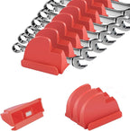 48PCS Magnetic Modular Wrench Organizer,Wrench Holders Organizers with Metric & SAE Label for Tool Drawer Storage -Red with Magnets
