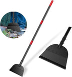 REAPALOT Multifunctional Garden Cleaning Shovel, 53.5inch Heavy Duty Flat Shovel, Stainless Steel Long Handle Lawn Edging Scraper, Outdoor Floor Scraper for Weeding and Snow Ice Removal - Black Red