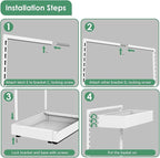 REALINN Expandable Under Sink Organizers and Storage, 2 Tier Under Cabinet Organizer, Heights Adjustable Pull Out Rack for Kitchen Bathroom Laundry, White, 1 Pack