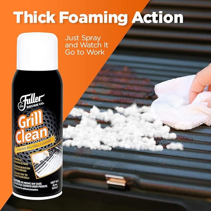 Fuller Brush Grill Cleaner - Heavy Duty Foaming Spray for Cleaning Oven, Grilling Griddle & Iron Plate - Safe & Easy Grease Remover for Clean BBQ Racks & Grills 2 Pack