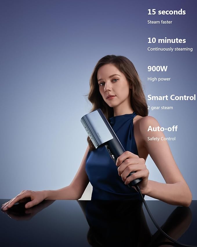 G3 Pro Smart Handheld Steamer for Clothes – Global Voltage Adaptation, Palm-Sized & Lightweight (0.8lb), Dual Steam Modes, Auto Shut-Off, Travel & Home Double Use (navy blue)