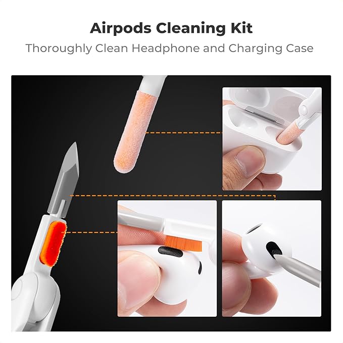 K&F CONCEPT 25-in-1 Keyboard Cleaning Kit Laptop Cleaner - Multifunction Electronic Specialized Accessories Cleaner Set for Cell Phone Tablet PC Camera Keyboard Earbud - Phone Tablet Holder