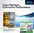 XROM Dishwasher Cleaner Tablets, Plant Based, Deep Clean and Descaler, Removes Odors & Hard Water Stains, 6 Treatments.