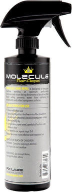 Molecule Rain Repel Glass Cleaner | Water Beading Spray for Windshields, Helmets, and Goggles | Boosts Wet Weather Visibility | Streak-Free Formula for All Vehicles | 16 Ounce (6 Pack)